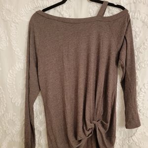 Off the shoulder dark gray sweater